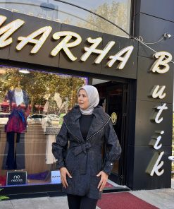 MY 312 İnci Detaylı Jakar Ceket Siyah